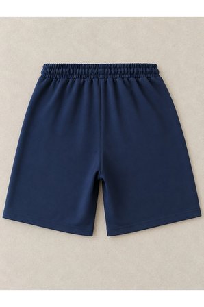 Lacivert beli lastikli dokuma erkek çocuk şortu