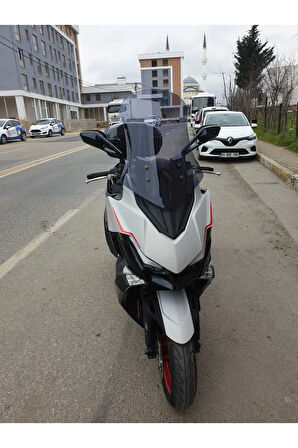 Kymco Xciting VS 400 Siperlik Ön Cam 2023 2024 Model 66cm Açıkfüme Renkli 4mm