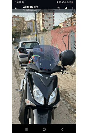 Yamaha Xcity 250 Siperlik Ön Cam 2011 2016 Model 40cm Açıkfüme Renkli 4mm