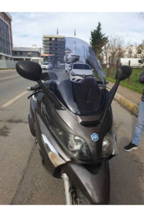 Piaggio X Evo Siperlik Ön Cam 2009 2015 Model 58cm Açıkfüme Renkli 4mm