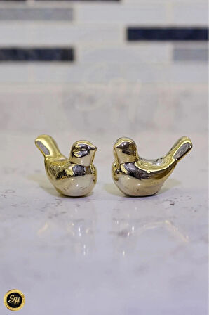 Kuş Kanarya Kuş Model Gold Biblo Dekoratif Sunumluk Dekor