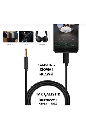 Type C Aux Kablo Samsung Xiaomi Mi Huawei Aux Kablo Type C Aux Kablo Dac Çipli örgü Tak Çalıştır