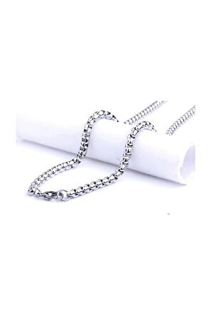 Iç Içe Geçmeli Arnavut Asansör Erkek Kolye Zincir 3mm 65cm