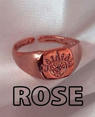 Göz Detaylı Minimal Yüzük Rose Renk - 426