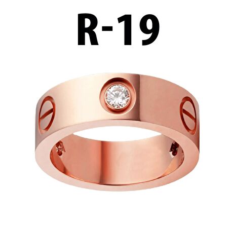 Kartier Taşlı Yüzük Rose Renk 19 Numara