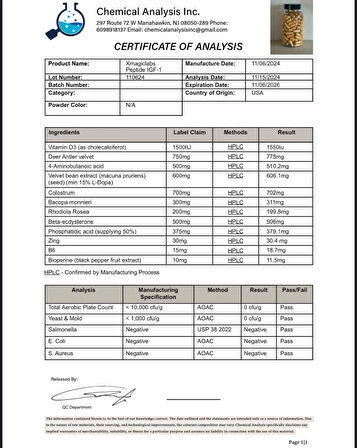 XMAGICLABS IGF1(igf1)+Beta ecdysterone+Bacopa+D3 GH 180 Kapsül