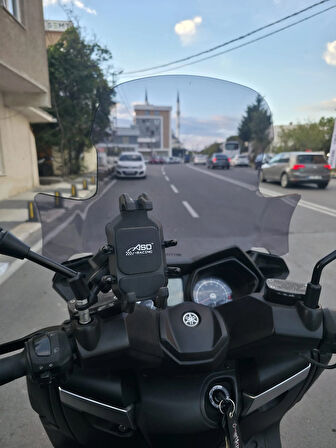 MOTOCAM Yamaha Xmax 250 Siperlik Ön Cam 2014-2017 Model 59cm Şeffaf Renkli 4mm ELCİKLİ