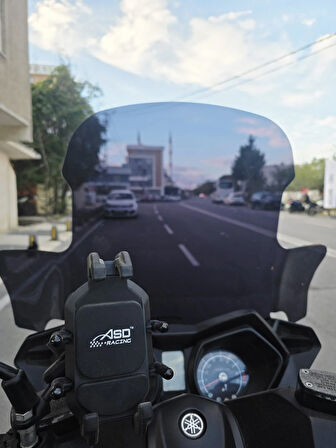 MOTOCAM Yamaha Xmax 250 Siperlik Ön Cam 2014-2017 Model 59cm Siyah Renkli 4mm ELCİKLİ