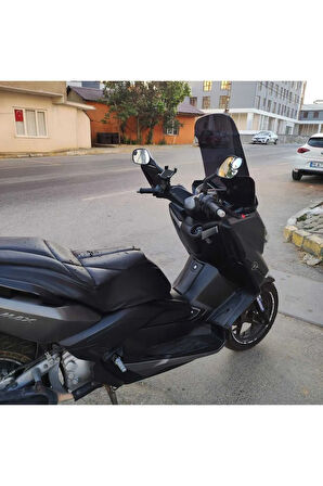 Yamaha Xmax Siperlik Ön Cam 2014 2017 Model 58cm Siyah Renkli 4mm ORTA BOYLU CAM