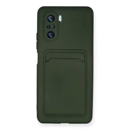 Xiaomi Mi 11i Kılıf Kelvin Kartvizitli Silikon - Koyu Yeşil