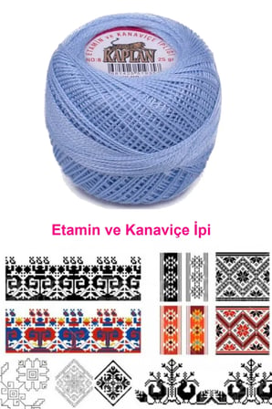 Kaplan Etamin Ve Kanaviçe İpi 8 No Kod/Renk: 799 - Royaleks