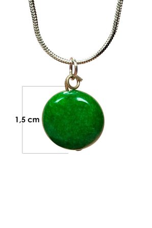 Zümrüt Doğal Taşı Zincirli El Yapımı Kolye Uç: 1,5 cm Zincir: 20 cm Kutulu