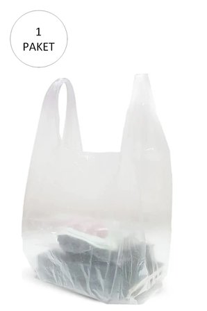 Şeffaf Atlet Poşet Büyük Boy 30x56 cm 1 Paket Takriben 150 Adet