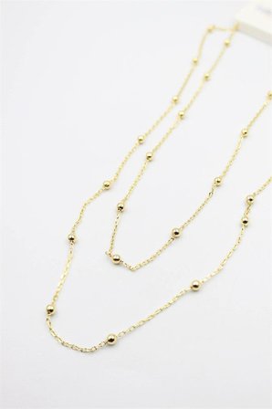 Top Zincir Kolye-90cm - Altın
