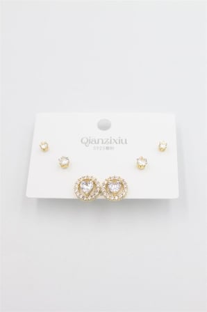 Çoklu Set Küpe - Altın