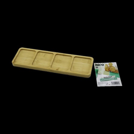 4 Bölmeli Dikdörtgen Bambu Servis Tepsisi 32.8x10x1.4 cm