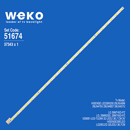 6674 37343X1 V290B1-LE2-TLEM4 1 ADET LED BAR