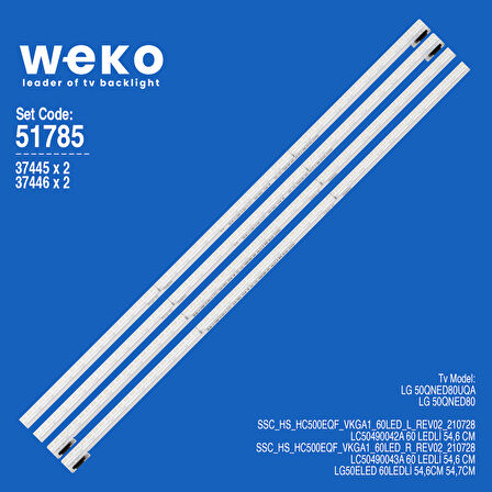 6785 37445X2 37446X2 SSC_Y22_75QNED80_BOE_66LED_A/B 4 ADET LED BAR BLUE