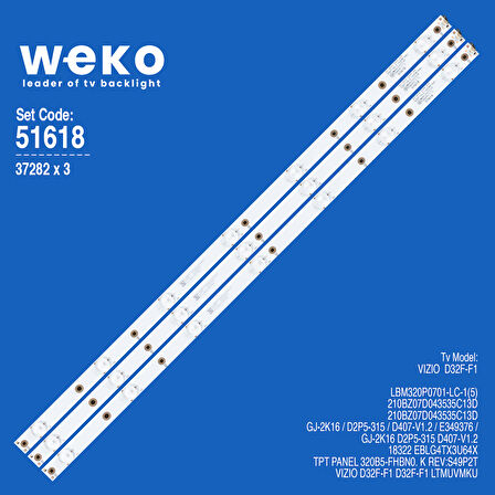 6618 37282X3 GJ-2K16 D2P5-315 D407-V1.2 3 ADET LED BAR