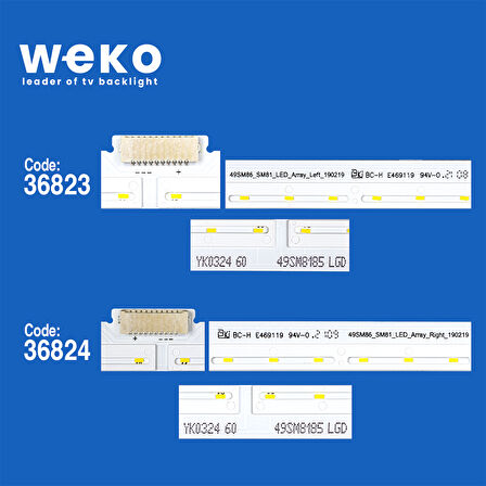 6018 36823X1 36824X1 LGE 19Y 49INCH_L/R-TYPE_180828 2 ADET LED BAR