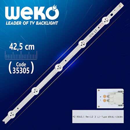 42 ROW2.1 REV1.0 2 L2-TYPE 6916L-1368A - 42.5 CM 5 LEDLİ -