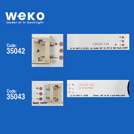 6355 35042X5 35043X5 LG INNOTEK DRT 3.0 55_A/B TYPE 115 CM BİRLEŞTİRİLMİŞ LED KODU 5 ADET LED BAR