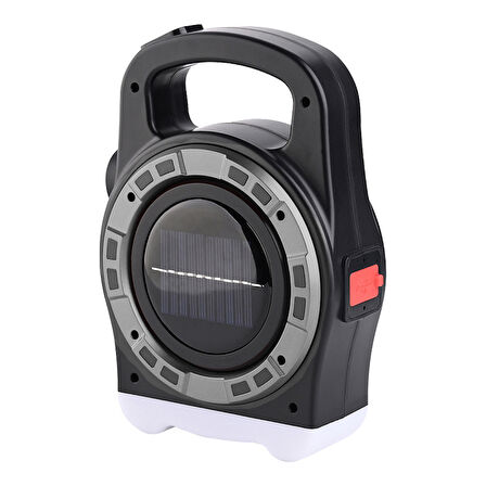 HB-6678C COB LEDLİ 20 WATT 3 KADEMELİ ŞARJ EDİLEBİLİR USB ÇIKIŞLI SOLAR LAMBA