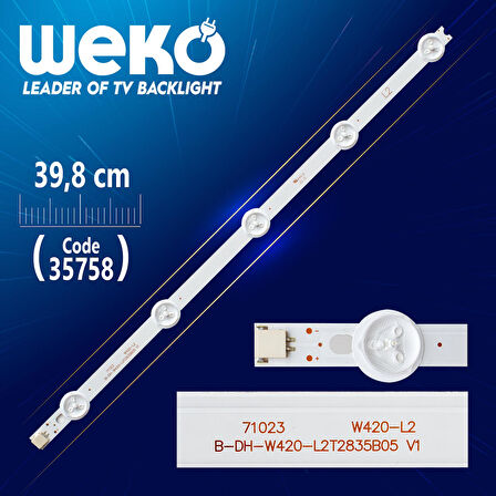 42 ROW2.1 REV 0.6 1 L2-TYPE 6916L-1216A - 39.8 CM 5 LEDLİ -
