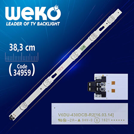 S_KU6K_43_FL30_R5_REV1.0 - LM41-002269A - LEFT - V6DU-430DCB-R2 - 38.3 CM 5 LEDLİ
