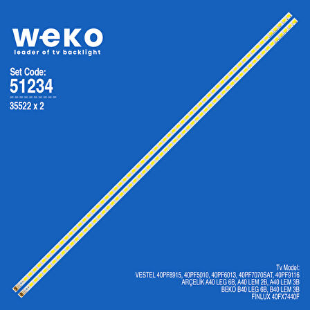 6234 35522X2 40INCH-L1S-60 - G1GE-400SM0-R6 2 ADET LED BAR