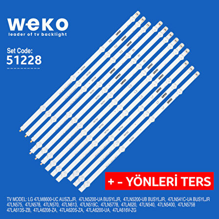 6228 35729X3 35751X3 35752X3 35753X3 LED 47LA620S + VE - YÖNLERİ TERS 12 ADET LED BAR