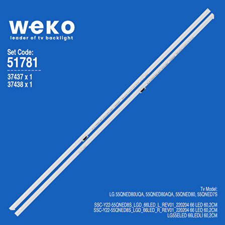 6781 37437X1 37438X1 SSC_Y22_55QNED8S_LGD_66LED_L/R 2 ADET LED BAR