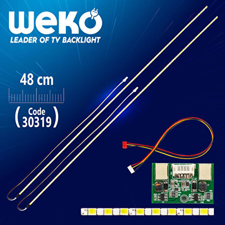 22* MONİTÖR E-LED 69 LEDLİ 480MM 12V ÇİFT LED+SÜRÜCÜ+KABLO TAKIM