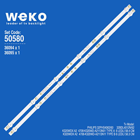 5580 36094X1 36095X1 K320WDX A2 4708-K320WD-A2113N11 2 ADET LED BAR