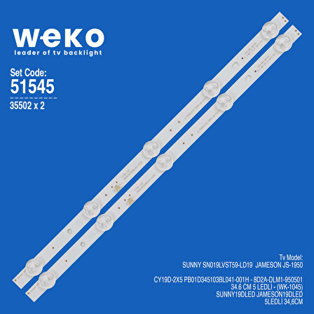 6545 35502X2 CY19D-2X5 PB01D345103BL041-001H - 8D2A-DLM1-950501 2 ADET LED BAR