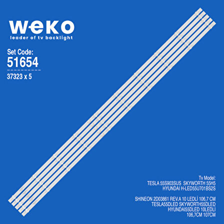 6654 37323X5 SHINEON 2D03861 REV.A 5 ADET LED BAR
