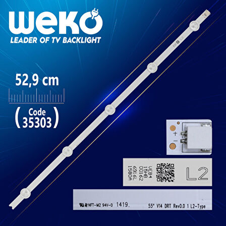 55 V14 DRT REV0.0 1 L2-TYPE - 6916L1448A - 52.9 CM 5 LEDLİ -
