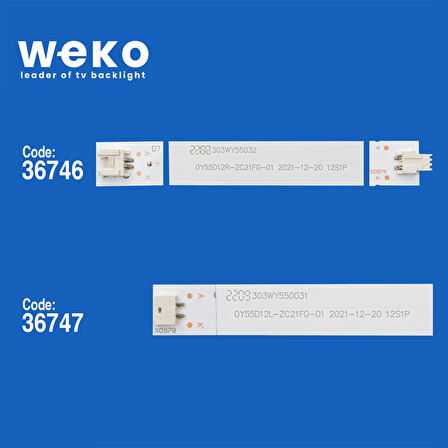 5917 36746X6 36747X6 0Y55D12L/R-ZC21FG-01 12 ADET LED BAR