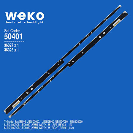 5401 36327X1 36328X1 SLED_MCPCB_LED5030_22MM_WIDTH_55 2 ADET LED BAR