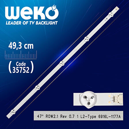 47 ROW2.1 REV0.7 1 L2-TYPE 6916L-1177A/6916L-1362A - 49.3 CM 5 LEDLİ -