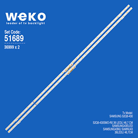 6689 36999X2 S2Q6-430SM0-R0 2 ADET LED BAR TWO COLOR