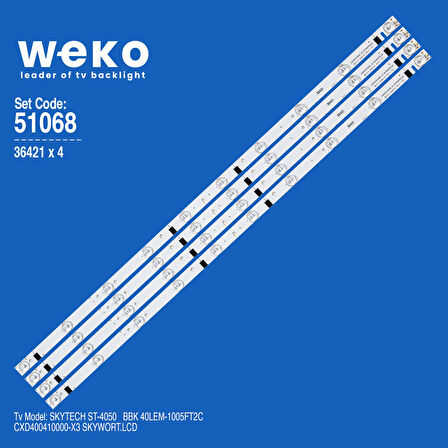 6068 36421X4 CXD400410000-X3 SKYWORT.LCD 4 ADET LED BAR