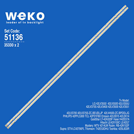 6136 35330X2 42T11-06A 2 ADET LED BAR