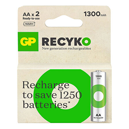 1300 MAH Nİ-MH 1.2 VOLT AA KALEM ŞARJLI PİL 2Lİ PAKET GP130AAHCE-2EB2