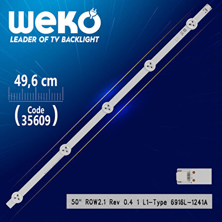 50 ROW2.1 REV 0.4 1 L1-TYPE 6916L-1241A - 49.6 CM 5 LEDLİ -