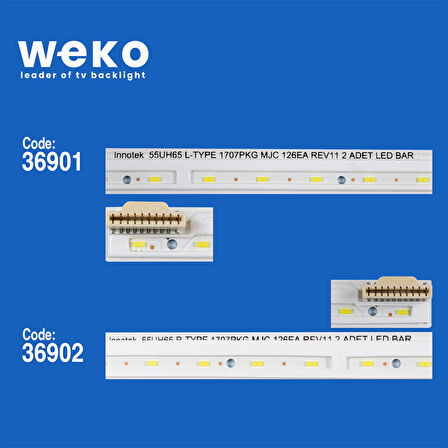 6121 36901X1 36902X1 LG INNOTEK 55UH65 L/R-TYPE 1707PKG MJC 126EA REV11 2 ADET LED BAR