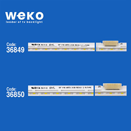 6043 36849X1 36850X1 55 V18 ART3 3138 REV0.1 L/R-TYPE 2 ADET LED BAR