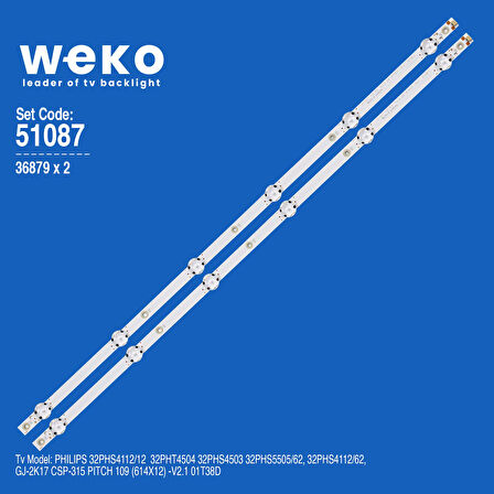 6087 36879X2 GJ-2K17 CSP-315 PITCH 109 01T38-1 2 ADET LED BAR
