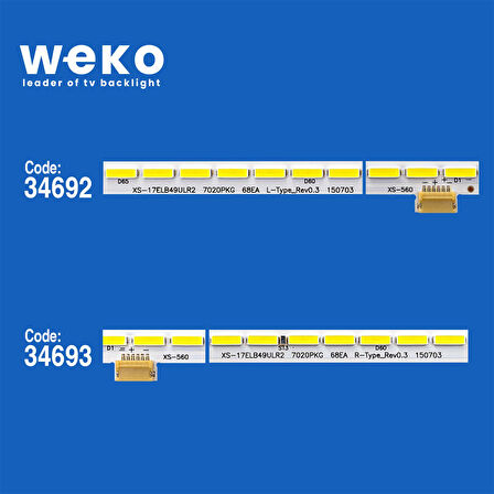 5035 34692X1 34693X1 17ELB49ULR2 7020PKG 68EA 2 ADET LED BAR
