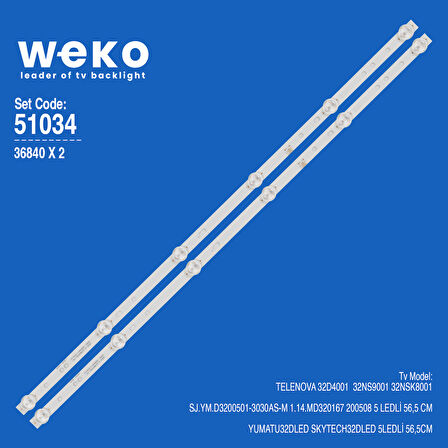 6034 36840X2 SJ.YM.D3200501-3030AS-M 1.14.MD320167 200508 2 ADET LED BAR